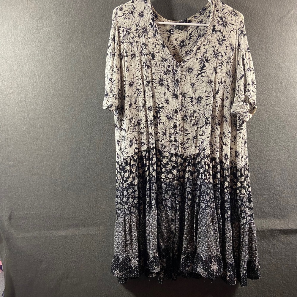 boho babydoll tiered peasant Dress Floral ruffle whimsigoth cottage lagenlook